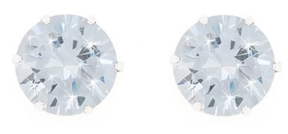 The Love Silver Collection 6mm Cubic Zirconia Studs