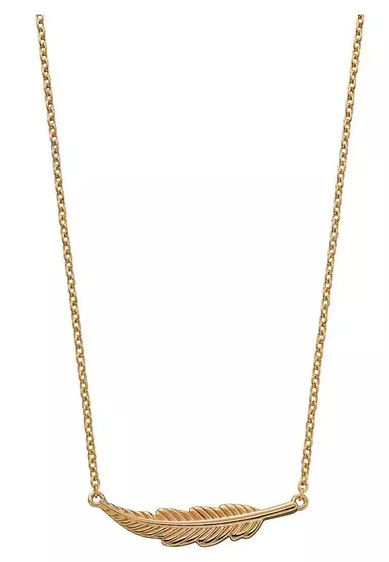 Gold plated Sterling Silver Feather Necklace