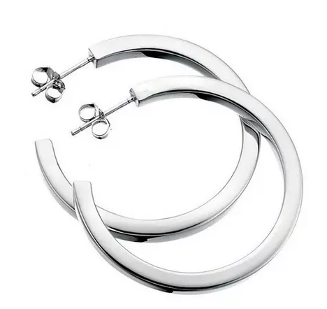 Sterling Silver Square-cut Hoop Earring's
