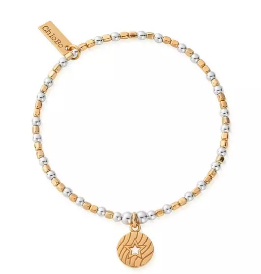 Chlobo Sterling Silver and Gold Plated Open Star In Circle Bracelet