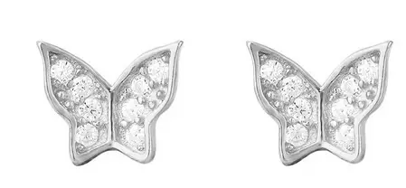 The Love Silver Collection Butterfly Cubic Zirconia studs