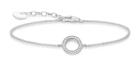 Sterling Silver Cubic Zirconia Open Classic Circle Bracelet