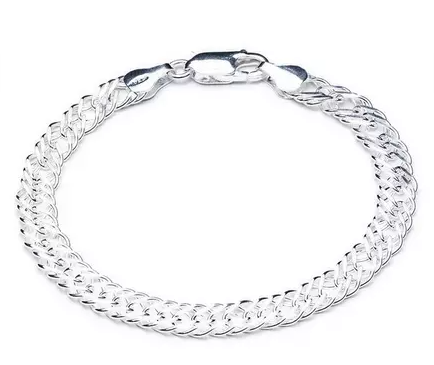 Sterling Silver Statement Chevron Chain Curb Bracelet