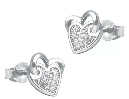 Heart Cubic Zirconia Studs