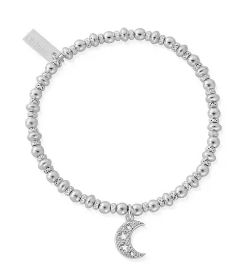 Chlobo Sterling Silver Didi Sparkle Starry Moon Bracelet