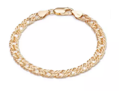 Rachel Jackson 22Ct Gold Plated Silver Statement Chevron Medium Chain Curb Bracelet