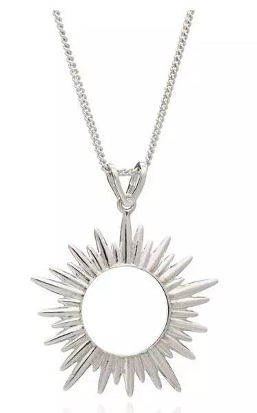 Sterling Silver Medium Sun Pendant Necklace