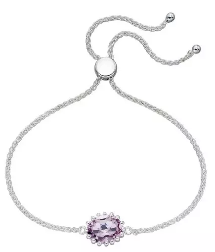 Sterling Silver Pink Amethyst Toggle Bracelet