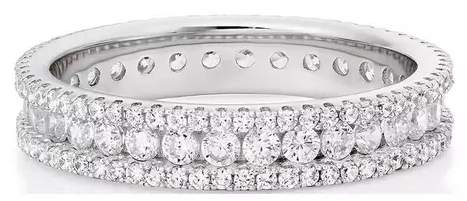 Beaverbrooks Sterling Silver & Cubic Zirconia Triple Row Ring