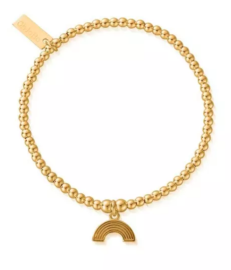 Chlobo Sterling Silver Gold Plated Cute Charm Rainbow Bracelet