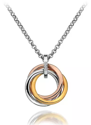 Hot Diamonds Calm Pendant Tri Colour Necklace