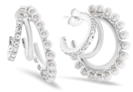 LUCKY THREE STERLING SILVER EARRINGS