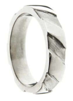 Striped 5mm Silver Ring