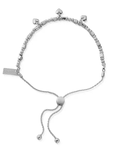 Sterling Silver Triple Heart Adjuster Bracelet