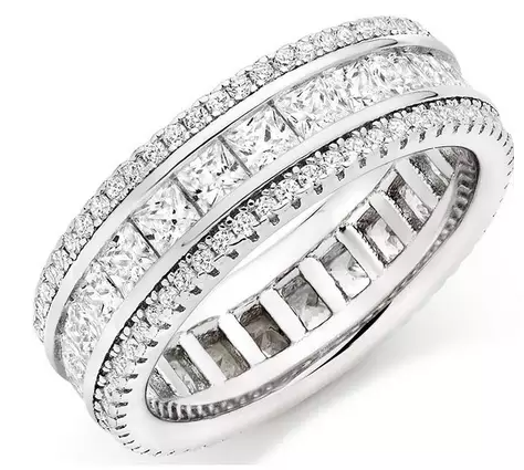 Silver Cubic Zirconia Triple Row Ring