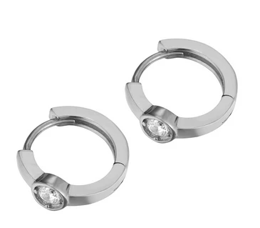 The Love Silver Collection Sterling Silver CZ Huggies