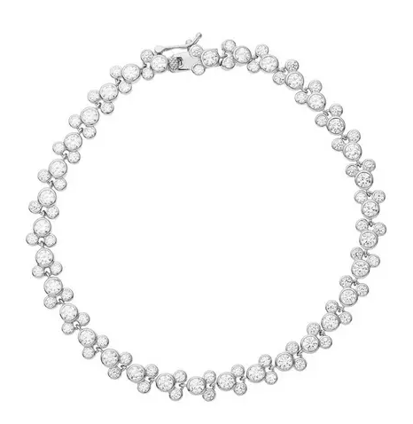 Disney Mickey Mouse Sterling Silver Crystal Set Bracelet