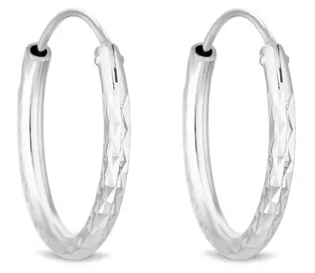 20mm Diamond Cut Hoop Earrings