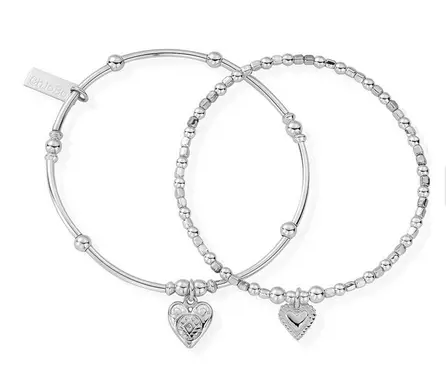 Sterling Silver Compassion Set of 2 Bracelets
