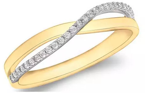 9ct Gold Cubic Zirconia Crossover Ring