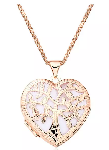 Rose Gold Plated Silver Tree Locket