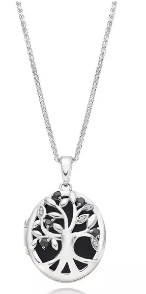 Silver Cubic Zirconia Tree Locket