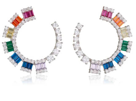 Colorful CUBES hoop earring