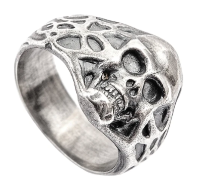Hoye Division Silver Skull Ring