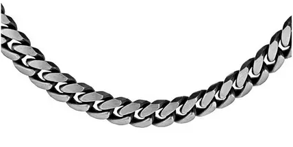 Sterling Silver Oxidised Curb Men's Chain