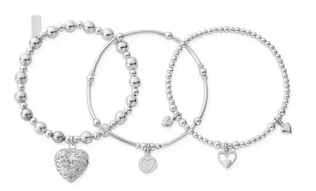 Chlobo Sterling Silver Compassion Set Of 3 Love