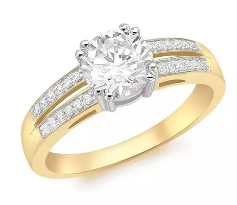 9ct Gold Cubic Zirconia Solataire Ring