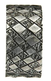 Chequered Silver Square Ring