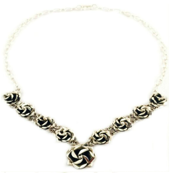  Sterling Silver Rose Necklace