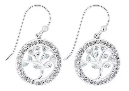Swarovski Tree Of Life Blue Drop Earrings