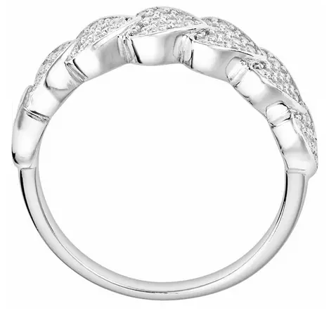 Sterling Silver Cubic Zirconia Pave Heart Ring