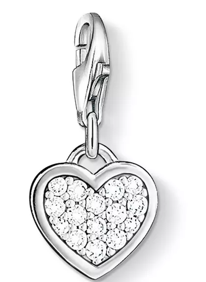 Charm Club Zirconia Pav? Heart Charm