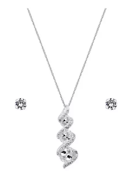 Cubic Zirconia Stick Jewellery Set