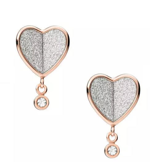 Vintage Glitz Heart Earrings