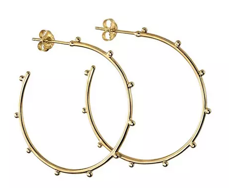 Sterling Silver Gold Plated Statement Hoop Earrings